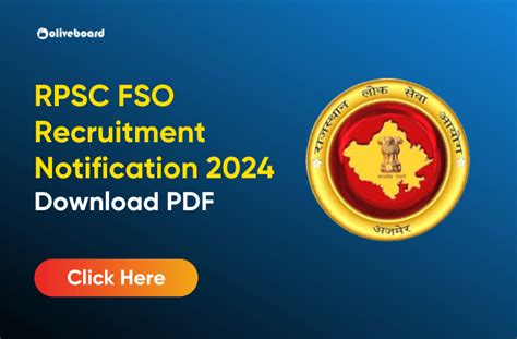 RPSC FSO Recruitment Notification 2024 Check Details