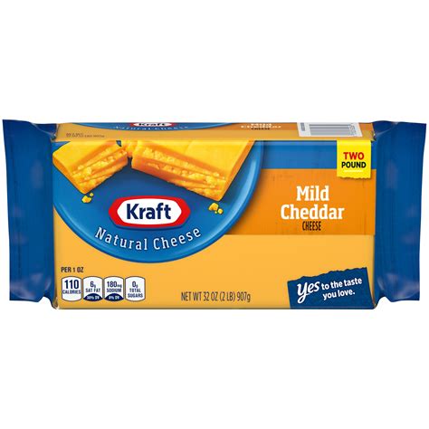 Kraft Mild Cheddar Cheese Block 32 Oz Wrapper