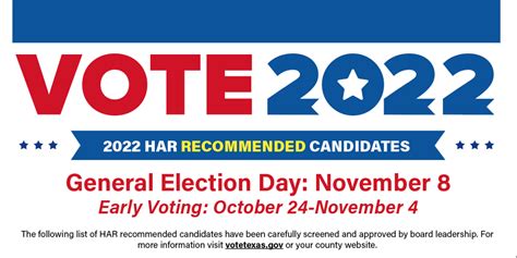 2022 HAR Recommended Candidates for General Election: Nov.8 ...