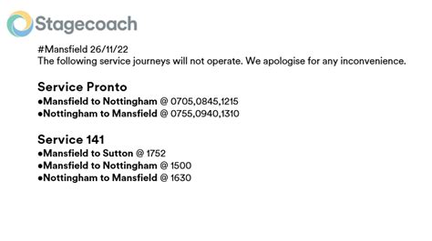 Stagecoach East Midlands On Twitter Mansfield Cancellations Due To