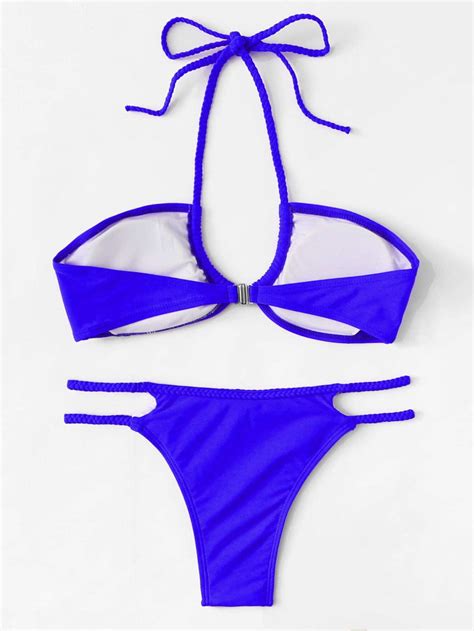 Braided Strap Bikini Set Shein Sheinside