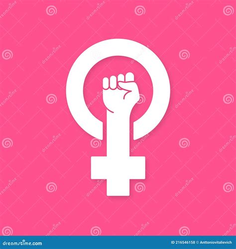 Feminism Protest Symbol White Female First Women Rights Symbol Of