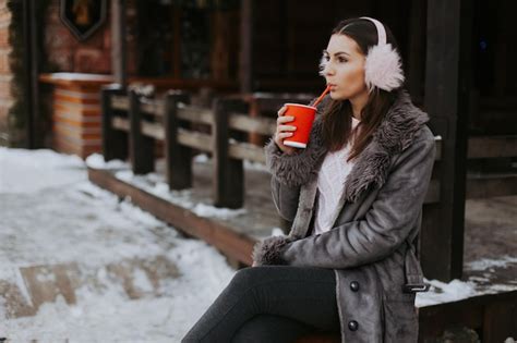 Premium Photo Woman Drinking Hot Tea Or Coffee