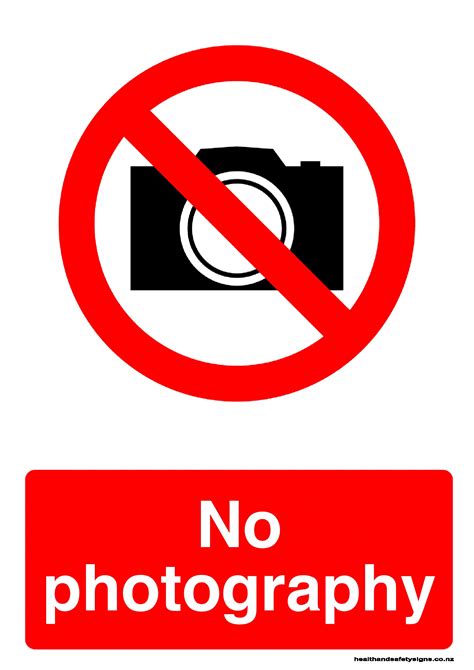 No photography prohibition sign - Health and Safety Signs