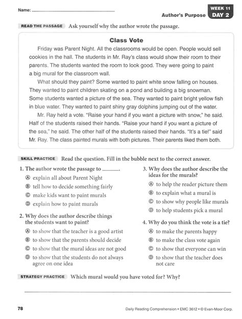 Daily Reading Comprehension Grade 4 Pdf Evan Moor