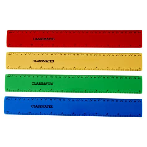 E8r07079 Classmates Shatter Resistant Ruler Assorted 30cm Pack Of