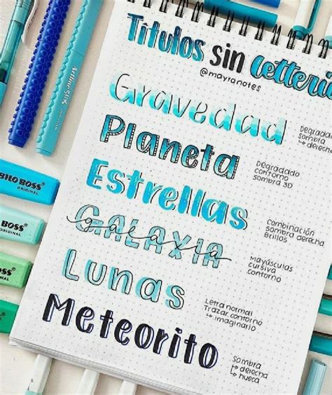 Títulos Azules 💙 Libreta De Apuntes Titulos Bonitos Para Apuntes Tutorial De Letras