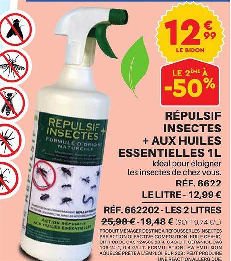 Promo Répulsif Insectes Aux Huiles Essentielles 1l chez Shopix