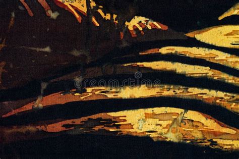 Evening On Rice Terraces Fragment Hot Batik Background Texture