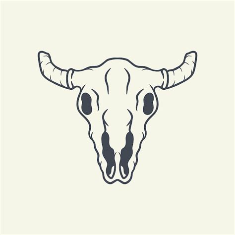 Premium Vector | Bull skull drawing