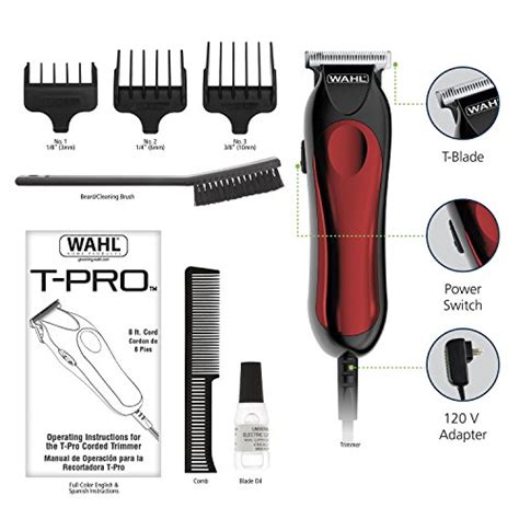 Wahl T Pro Trimmer Corded Hair And Beard Trimmer Compact Great For Travel Includes Three