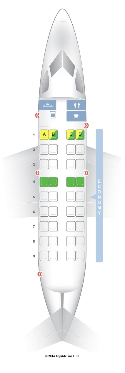 SeatGuru Seat Map Qantas de Havilland Dash 8 (DH2)