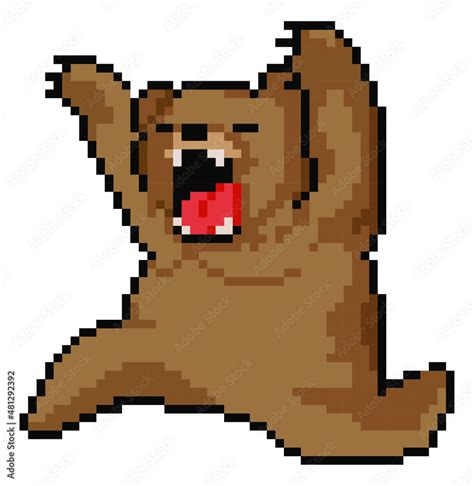 bear pixel art. Stock Vector | Adobe Stock