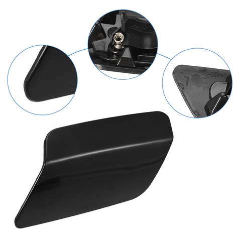 Piece Of Black Front Bumper Headlight Washer Nozzle Cover Cap Fit For