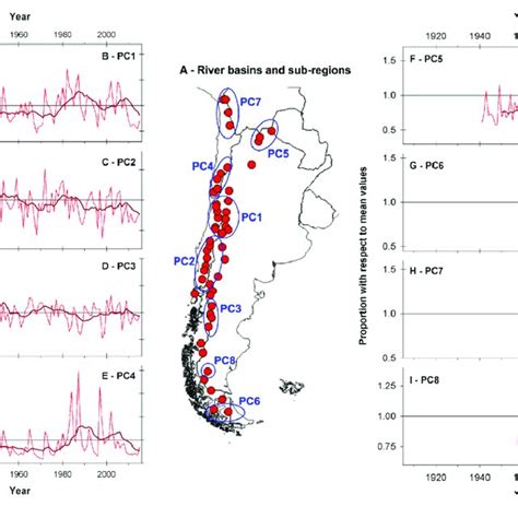 map showing  location   selected river basins