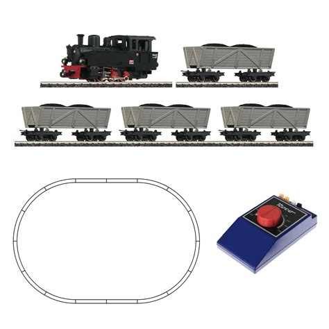 Roco Analogue Starter Set Light Railway Steam Locomotive With Turf