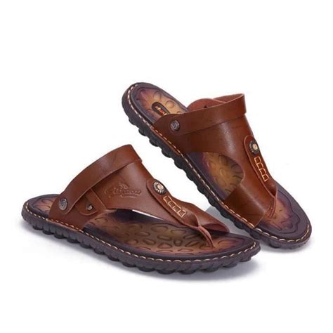 Sandales hommes chaussures été cuir sable plage sandales hommes