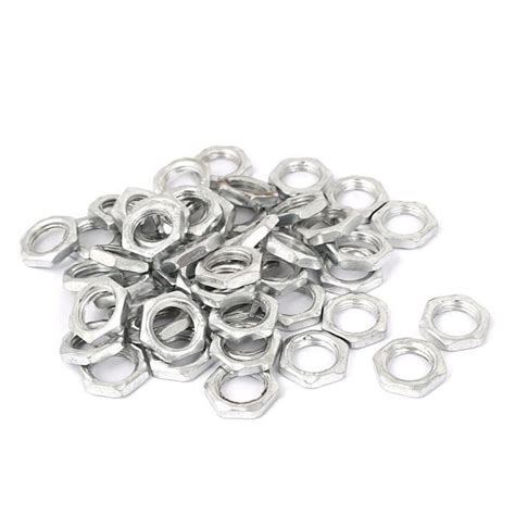 50pcs Écrou Plat X 1 3mm Acier Plaqué Carbone Tige Lampe Vis Boulon