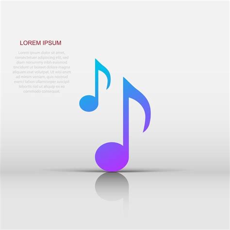 Premium Vector Music Note Icon In Flat Style Sound Media Illustration