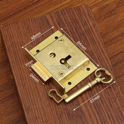 Retro European Antique Brass Drawer Cabinet Locks Cupboard File Cabinet