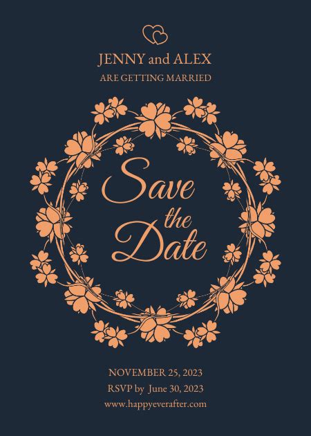 Dark Wedding Save The Date Invitation Template