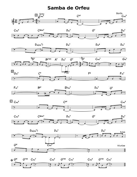 Samba De Orfeu Luiz Bonfá Sheet Music For Guitar Solo