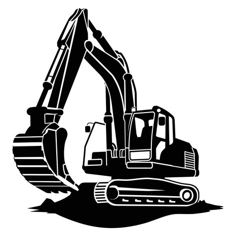 black and white excavator 44274463 Vector Art at Vecteezy