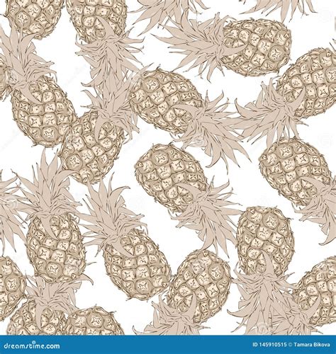 Pineapple Seamless Pattern Stock Illustration Illustration Of Pattern