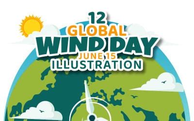 Global Wind Day Vector Illustration Templatemonster