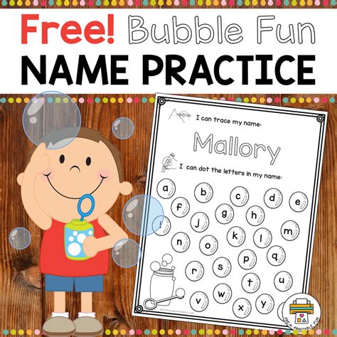 Free Bubble Fun Name Practice Pre K Printable Fun