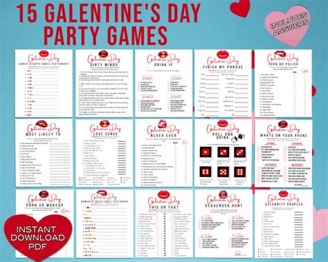 Galentines Day Games Printable Adult Galentines Party Bundle Ladies