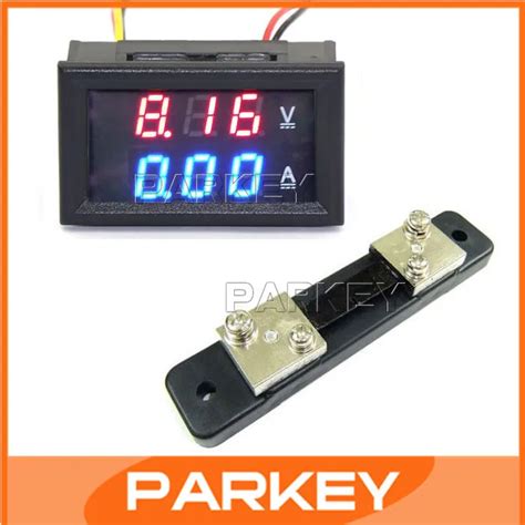 Yb27 Va Dc 2in1 Dc Volt Amp Dual Display Meter 028 Dc 0 100v 50a Red Blue Voltmeter Ammeter