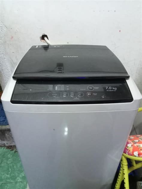 SHARP MESIN CUCI ES G876P GY ESG876P TOP LOADING 7KG Elektronik