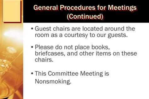 General Procedures For Meetings Ppt Download