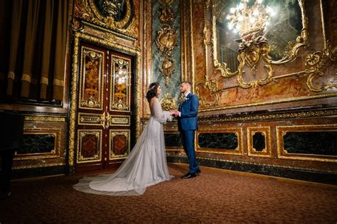 Premium Photo Elegant Gorgeous Bride And Stylish Groom In Amazing Old