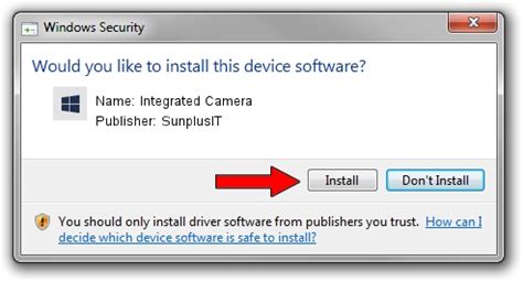 install sunplusit integrated camera driver id