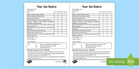 Written Report Rubric Year Six Teacher Made Twinkl