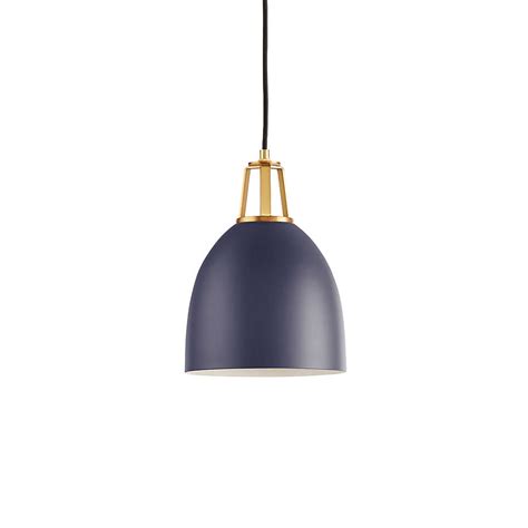 Maddox Navy Dome Small Pendant Light With Brass Socket Reviews Crate And Barrel Canada