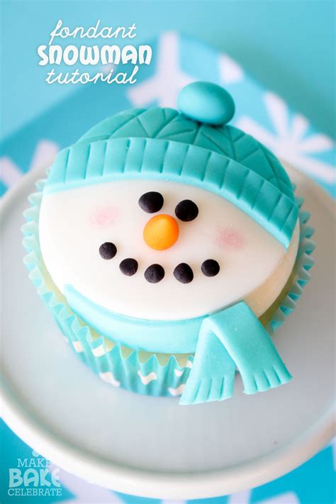 Fondant Snowman Tutorial | Fondant cupcakes, Cupcake cakes, Xmas cake