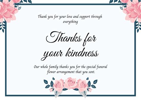 Free Printable Funeral Thank You Card Templates To Off