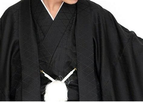 Japanese Men S Traditional Kimono Haori Montsuki Hakama Pcs Set