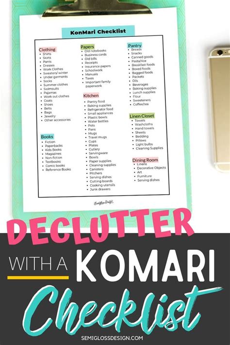 Free Printable Konmari Method Checklist