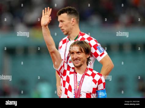 Croatias Luka Modric Waves To The Fans After Being Presented With His