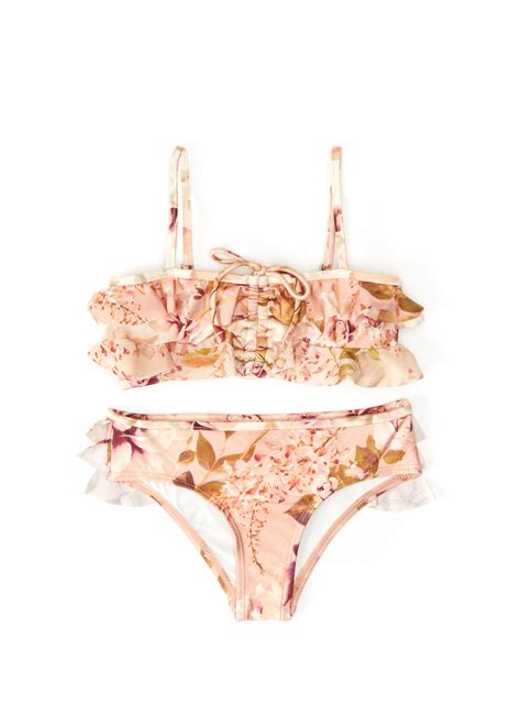 Beymen Pembe Çiçek Desenli Kız Çocuk Bikini Takımı 101752370 039