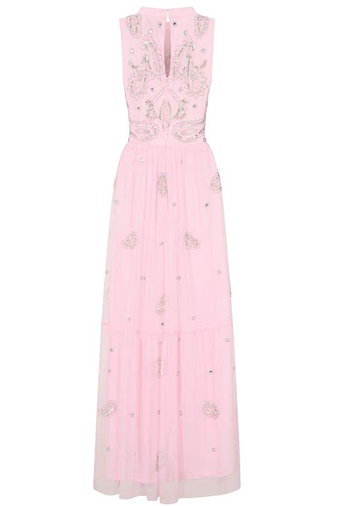 Louise Pink Embellished Maxi Dress Frock And Frill