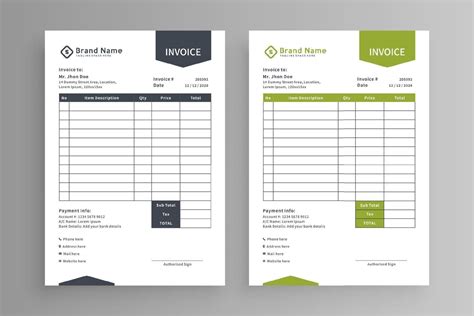 Invoice Design Template Vector Art At Vecteezy