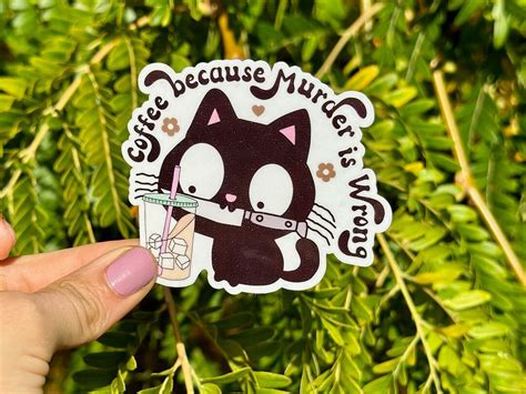 Cat Meme Sticker Funny Cat Sticker Meme Sticker Black Cat - Etsy