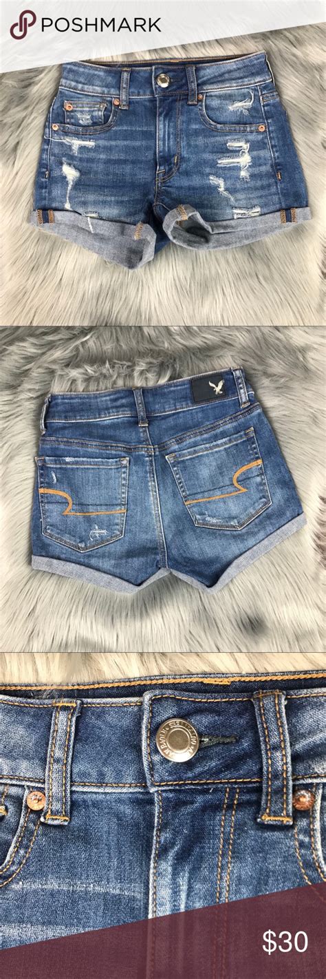 AEO Super Stretch Hi Rise Shortie Denim Shorts American Eagle