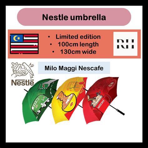 Limited Edition Nestle Umbrella Milo Maggie Nescafe Huge Umbrella 100cm