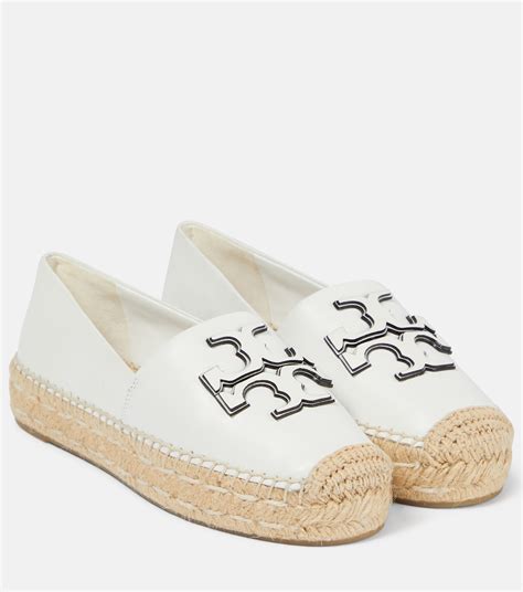 Ines Leather Platform Espadrilles In White Tory Burch Mytheresa